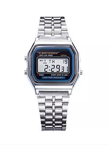 【送料無料】montre digitale argente silver bracelet rglable