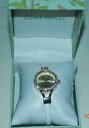 【送料無料】laura ashley white thin strap gold case crystal bezel watch la31025yg