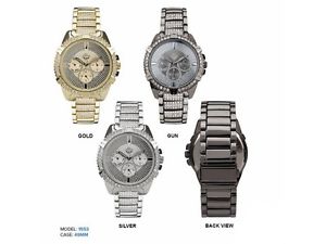 【送料無料】ny london ladies 3 eye chrono rhinestone bracelet watch 49mm