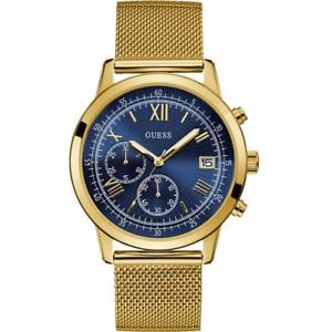 【送料無料】guess mens summit 44mm goldtone steel bracelet amp; case quartz watch w1112g2