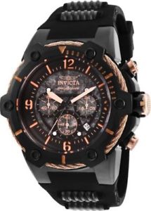 楽天hokushin【送料無料】25469 invicta 515mm mens bolt steel amp; polyurethane strap chrono watch