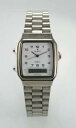 【送料無料】jemis mens stainless white silver day date alarm chrono quartz battery watch
