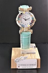 【送料無料】orologio donna acciaio pelle watch in vetro di murano murrina millefiori 【送料無料】orologio donna acciaio pelle watch in vetro di murano murrina millefiori