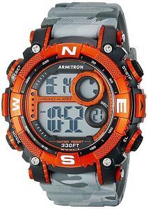 【送料無料】armitron mens grey camo resin watch, 100 meter wr, chronograph, 408284cgy