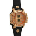 【送料無料】mens rose gold caged hip hop designer unique watch