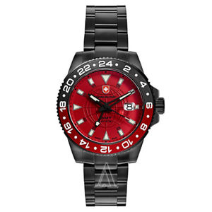 【送料無料】swiss military gmt nero mens q