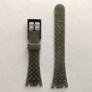 【送料無料】vintage tissot twotimer olive green silicon rubber strap short type