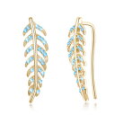 【送料無料】trendy 925 silver inlay zircon crystal elegant leaf earring jewelry for women