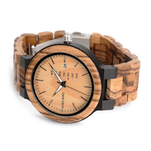 【送料無料】xmas gift bobo bird wooden watch mens icial zerba week quartz unique us brand