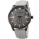 【送料無料】mens akribos xxiv ak938gy small seconds genuine leather and canvas strap w...