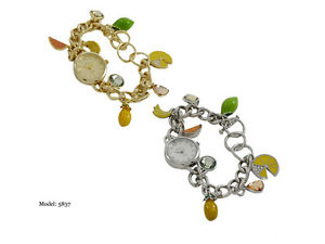 【送料無料】geneva ladies charm bracelet wrist watch