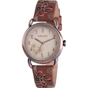 【送料無料】khnp kls0250l kahuna ladies leather strap watch