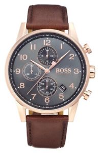 【送料無料】 hugo boss hb 1513496 mens rose gold navigator watch 2 years warranty