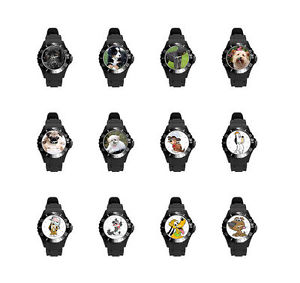【送料無料】many different dog 2 yorkie husky cartoon photos girls boys adult wrist watch