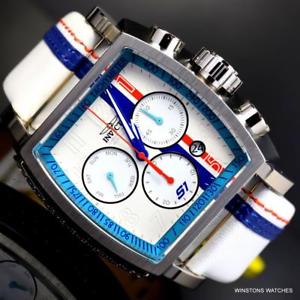 【送料無料】invicta tonneau s1 rally racer white blue orange 47mm chronograph leather watch 【送料無料】invicta tonneau s1 rally racer white blue orange 47mm chronograph leather watch