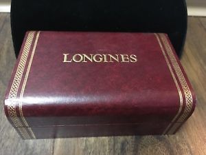 ̵rare antique longines gold watch box only chronometer wings automatic