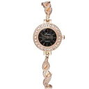 【送料無料】gold crystal lined ladies fashion watch(2)
