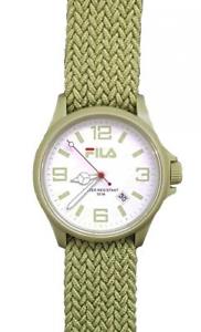 【送料無料】fila orologio uomo fl001 tessuto verde solo tempo datario sportivo originale