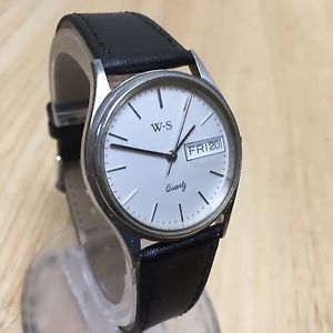 【送料無料】vintage ws usa movt men lady classic analog quartz watch hour~day date~ batt 【送料無料】vintage ws usa movt men lady classic analog quartz watch hour~day date~ batt