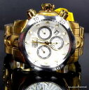 【送料無料】invicta venom swiss movt chronograph silver tone 52mm gold plated watch