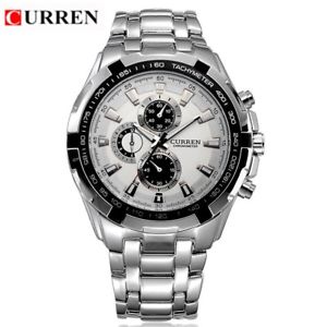 【送料無料】curren quartz men watches top luxury men military wrist watches full steel m