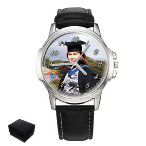 【送料無料】personalised graduation gents wrist watch your photo gift engraving christmas