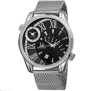 【送料無料】mens joshua amp; sons jx112ssb two time zone date complication mesh bracelet watch 【送料無料】mens joshua amp; sons jx112ssb two time zone date complication mesh bracelet watch