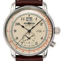 【送料無料】zeppelin 86445 los angeles lz126 gmt fliegeruhr beige edelstahl 42 mm datum neu