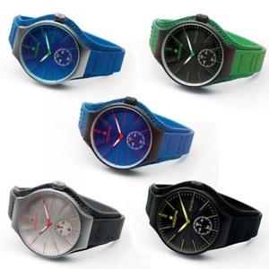 【送料無料】orologio uomo hoops dandy sport pelle tessuto blu verde nero man