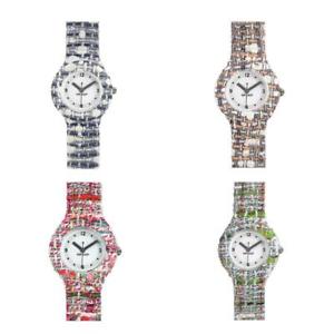 【送料無料】orologio hip hop tweed small 32mm silicone colorato bianco verde arancio blu
