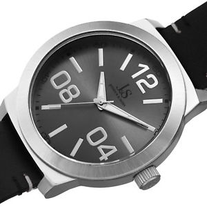 【送料無料】mens joshua amp; sons jx103ss classic quartz movement genuine leather strap watch