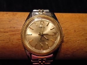 【送料無料】neues angebottimex ladies wristwatch, silver amp; gold tone 6 jewel battery opt vintage