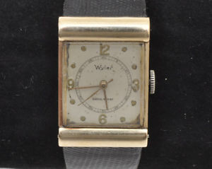 【送料無料】wyler vetta vintage 1940 mans deco rectangular watch 14k solid gold exc