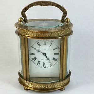 楽天hokushin【送料無料】orologio da tavolo elliott amp; son london in ottone a carica manuale anni 50