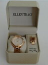 【送料無料】ellen tracy womens gold rhinestone wrist watch adjustable links(2)