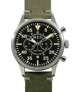【送料無料】orologio uomo cronografo quarzo vintage acciaio militare subacqueo mec nuovo