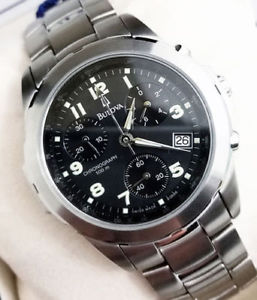 楽天hokushin【送料無料】raro orologio uomo bulova cronografo tachimetro svizzero in acciaio wr100