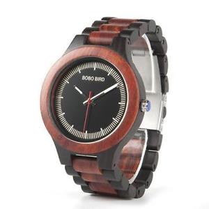 【送料無料】wooden quartz watch ebony red wood pine for men twotone 【送料無料】wooden quartz watch ebony red wood pine for men twotone