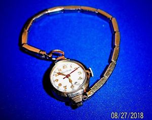 【送料無料】bulova vintage ladies yellow 10k rolled gold plate l51955 a666974