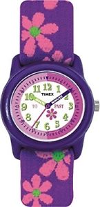 【送料無料】timex girls flowers time teachers children kids wrist watch t89022 purple