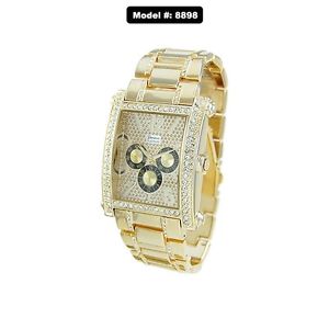 【送料無料】mens hip hop gold plated cubic zirconia geneva bling iced out wrist watch 【送料無料】mens hip hop gold plated cubic zirconia geneva bling iced out wrist watch