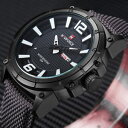 【送料無料】naviforce top military watches men fashion casual canvas leather sport quart(2)