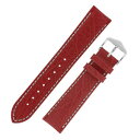 【送料無料】hirsch jumper textured calf leather watch strap in red with white stitchin...