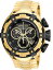 【送料無料】invicta men bolt swiss quartz chrono 500m gold tone stainless steel watch 21346