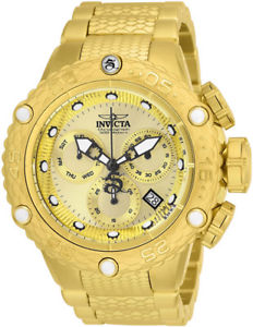 invicta mens subaqua quartz chronograph gold plated stainless steel watch 26648