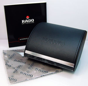 vintage rado watch storage box, polishing cloth,card holder, instruction booklet
