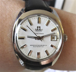 【送料無料】rare gents 1970s ss seafarer wos automatic date compressor watch eta2782 service