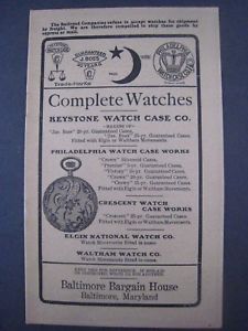 waltham,elgin watch catalog c1905 edition solid gold,keystone,railroad