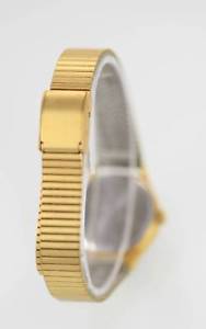 【送料無料】helbros white womens stainless steel gold date quartz battery easy read watch