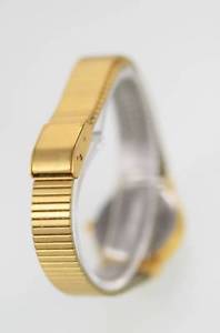 【送料無料】helbros white womens stainless steel gold date quartz battery easy read watch
